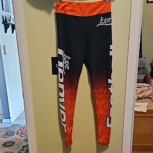 Love Gradient Leggings - Navy Blue And Orange Denver Bronco Leggings